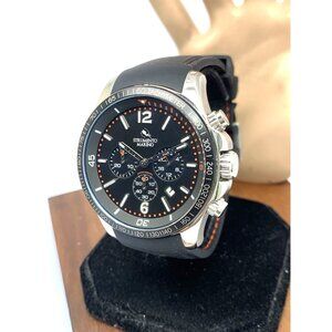 Strumento Marino Men's Watch SM115 Quartz Chronograph Black Dial Rubber Strap